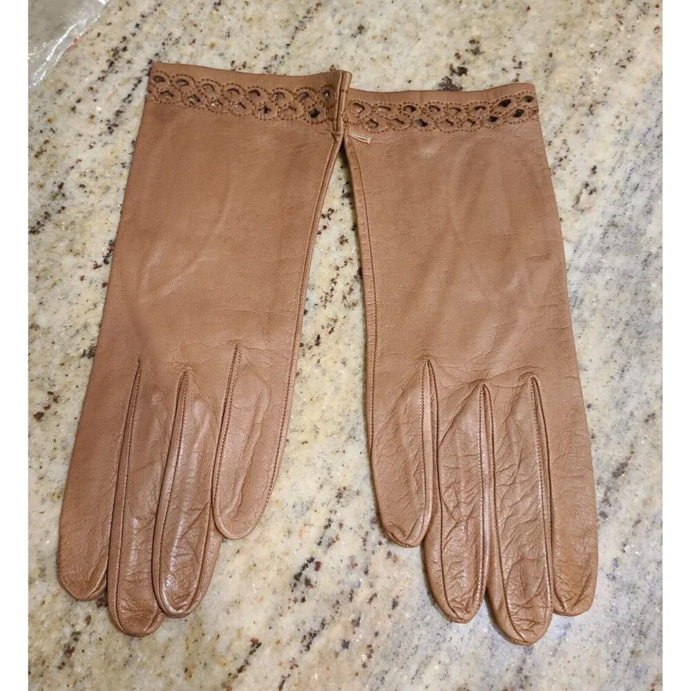 New! Vintage Size S Tan Soft Leather Formal 8.5